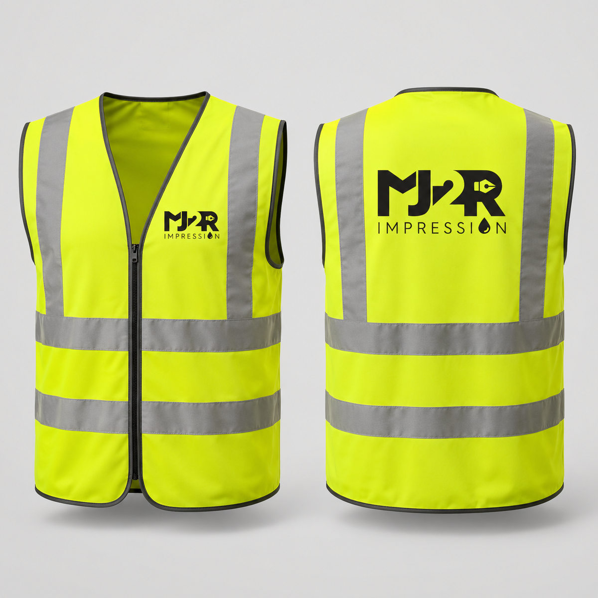 Gilet jaune haute visibilité personnalisé MJ2R Impression