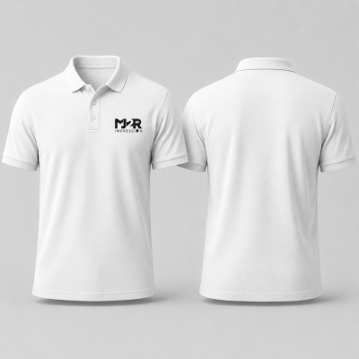 Polo blanc brodé MJ2R Impression
